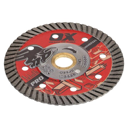 Ox Tools Pro Universal Diamond Blade, Diameter: 4" / 100mm, Bore: 7/8" - 5/8" / 22mm - 15mm OX-PU10-4